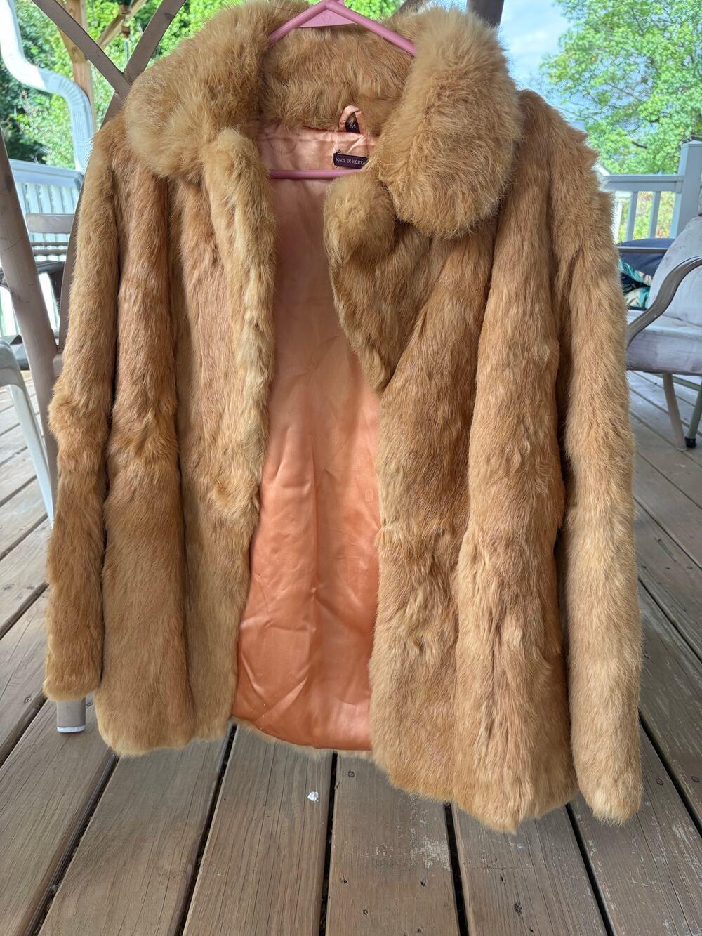 Vintage Medium brown 100% Rabbit Fur coat